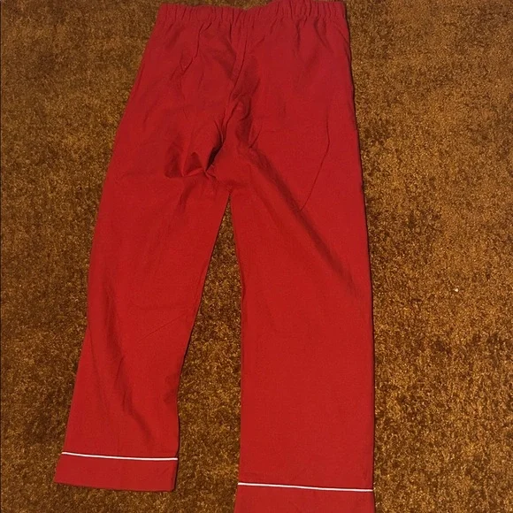 Chic Red Women's Pajama Set with White Trim - Picture 10 of 10